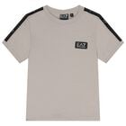 تيشيرت اولاد بالشعار باللون البيج , 3, hi-res