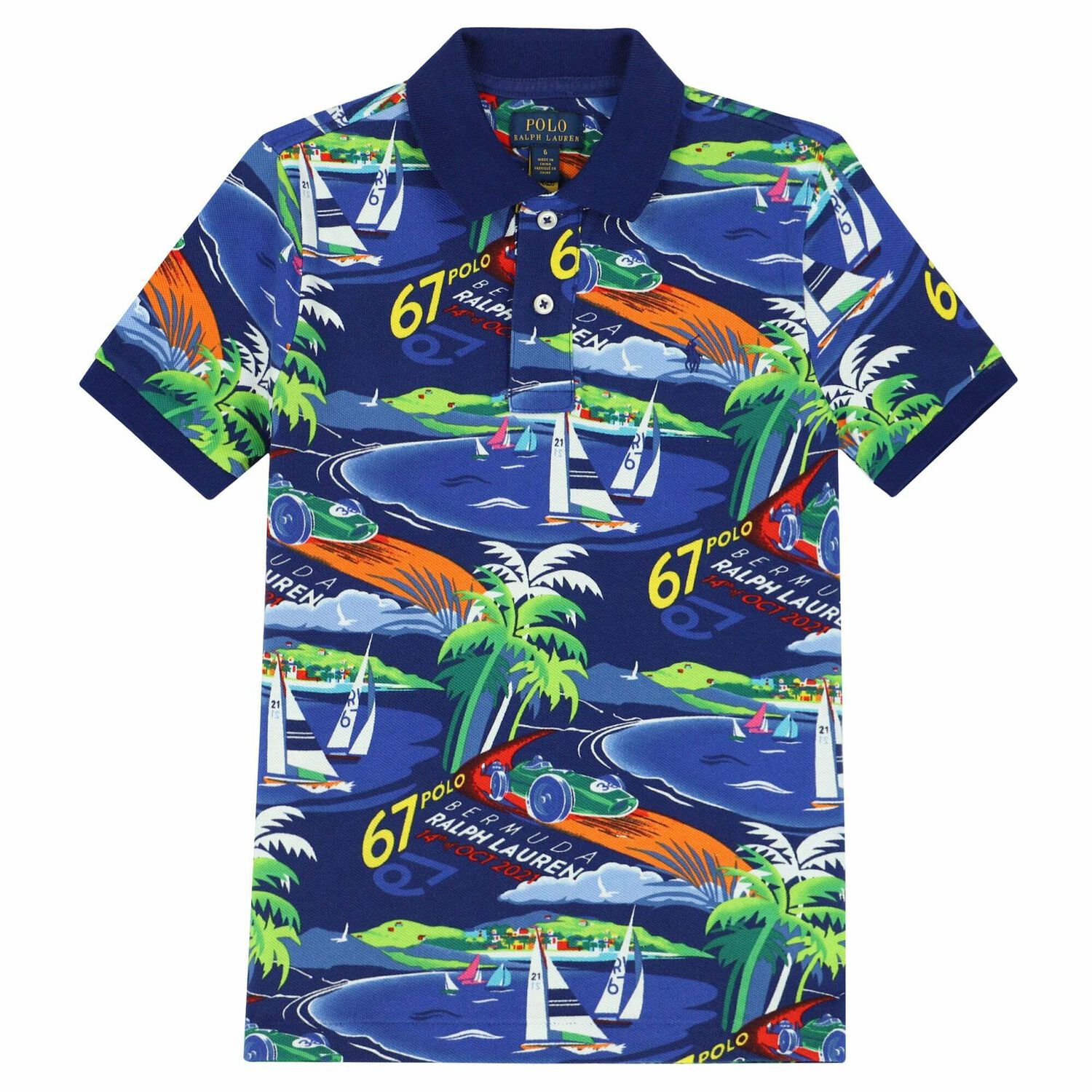 شيرت بالشعار باللون الازرق للاولاد , 1, hi-res image number null