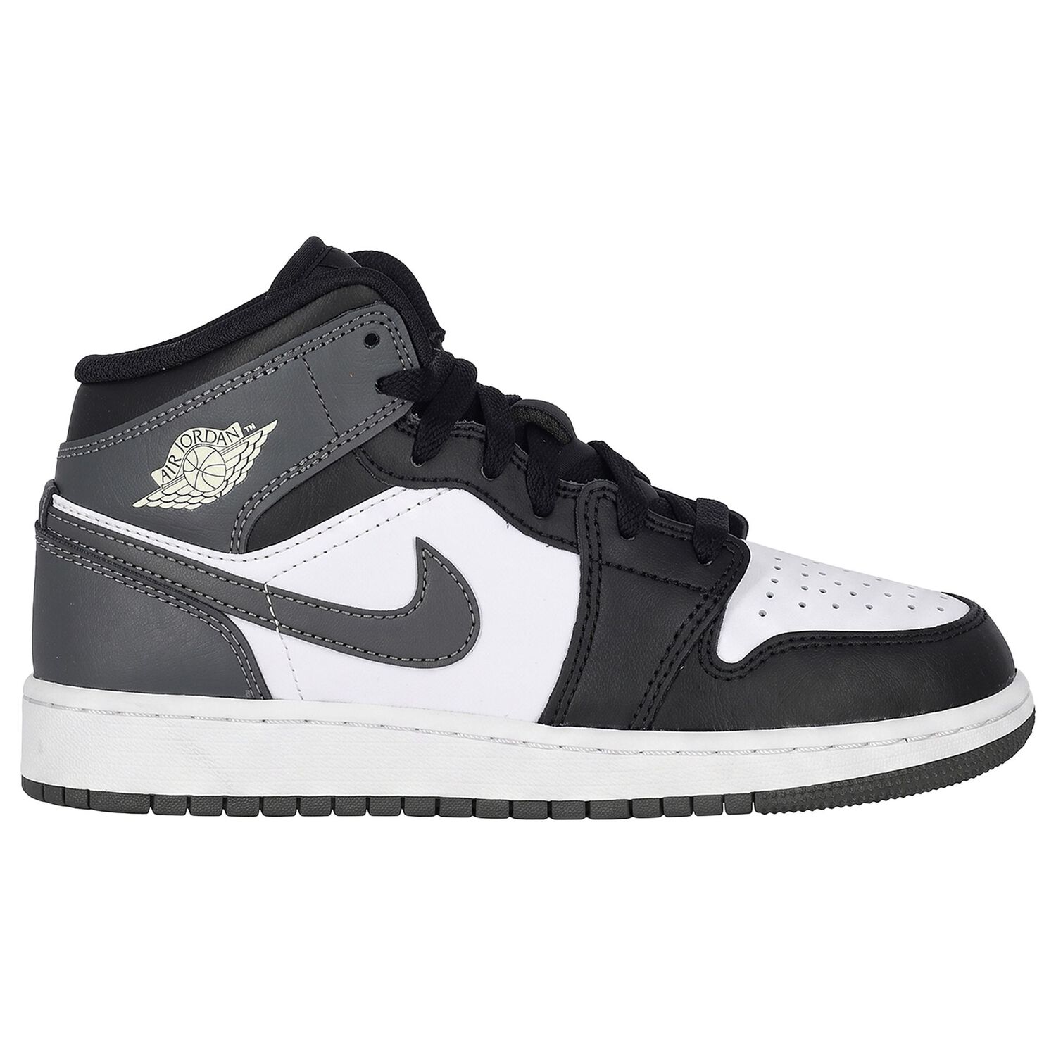 Black, White & Grey Air Jordan 1 Mid Trainers, 9, hi-res