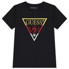 تيشيرت أولاد بالشعار باللون الأسود, 3, hi-res