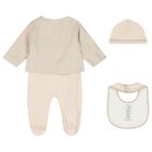 Beige Logo Babygrow Gift Set, 1, hi-res