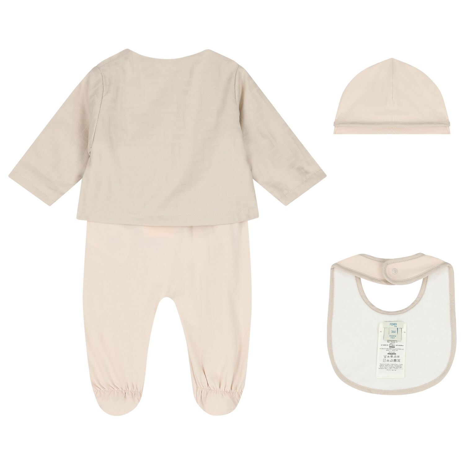 Beige Logo Babygrow Gift Set, 1, hi-res