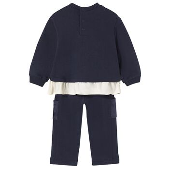 Younger Girls Navy Blue Teddy Bear Tracksuit