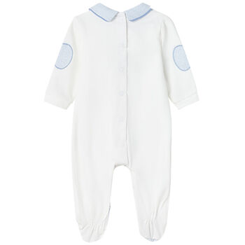 Boys White & Blue Babygrow	