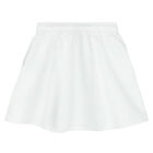 Girls White Teddy Logo Skirt, 1, hi-res