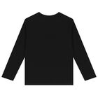 Boys Black Logo Long Sleeve Top, 1, hi-res