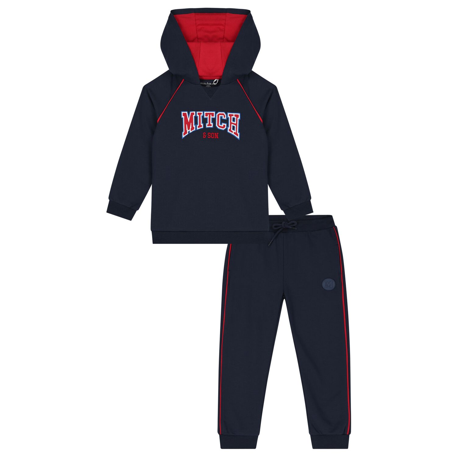 Boys Navy Blue Logo Tracksuit, 2, hi-res image number null