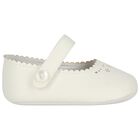 Baby Girls Ivory Leather Pre Walker Shoes, 1, hi-res