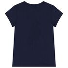 Girls Navy Blue Polo Bear T-Shirt, 1, hi-res