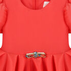 Girls Coral Organza Dress, 1, hi-res