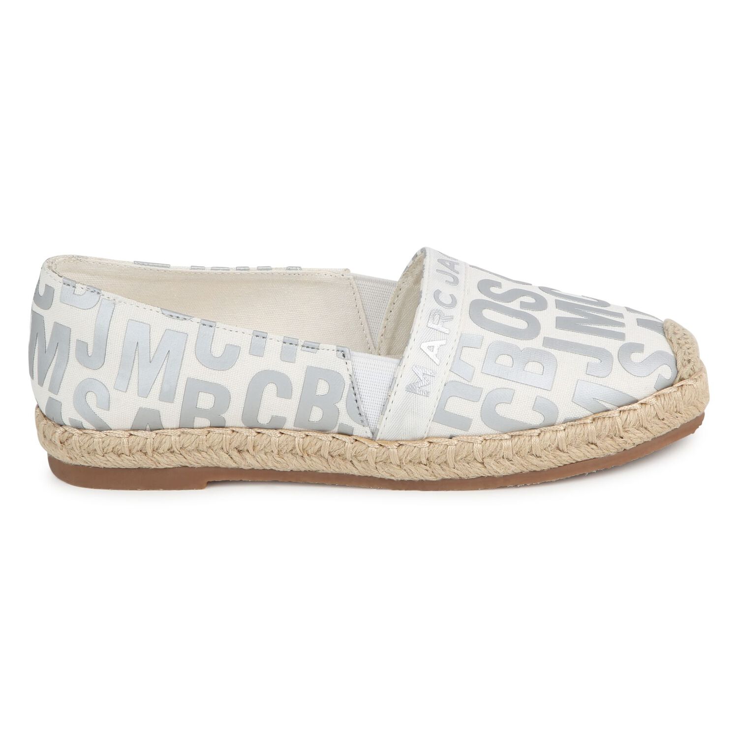 Girls Ivory & Silver Logo Espadrilles, 1, hi-res image number null