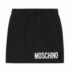 Girls Black Logo Skirt, 1, hi-res