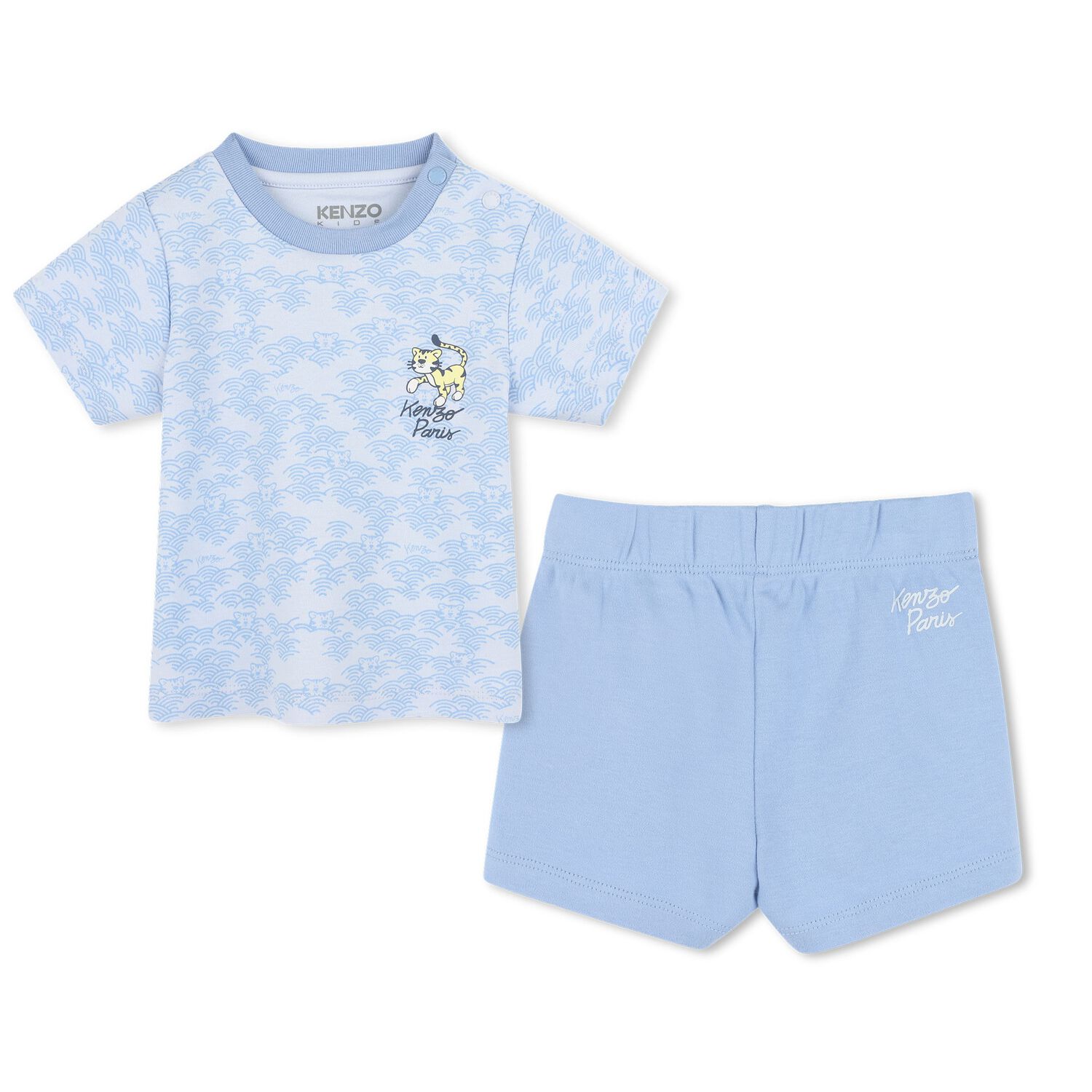 Baby Boys Blue Logo Shorts Set, 1, hi-res