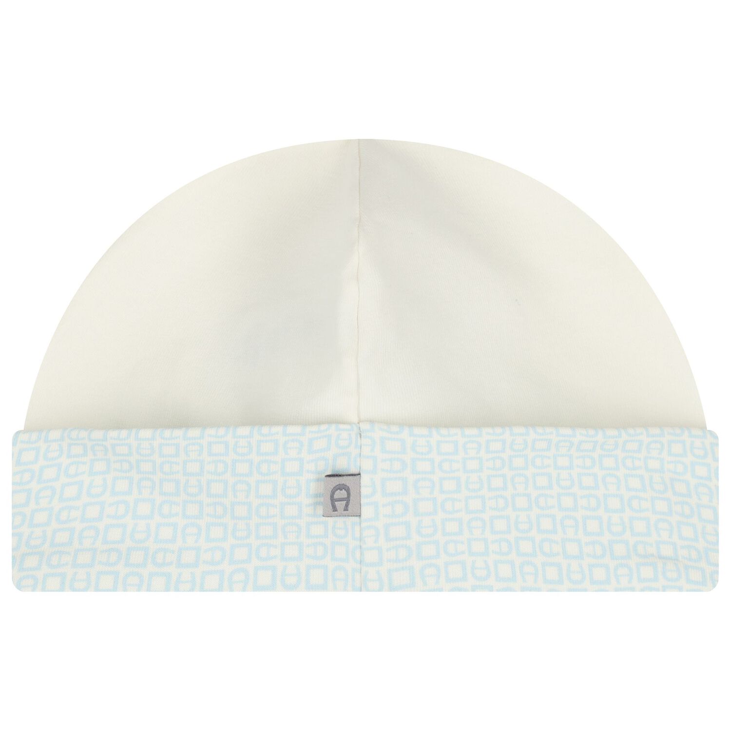 Baby Boys Ivory & Blue Logo Hat, 2, hi-res