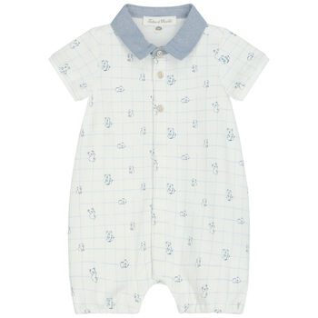Baby Boys White Koala Polo Romper