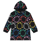 Girls Black Logo Hooded Dress, 2, hi-res