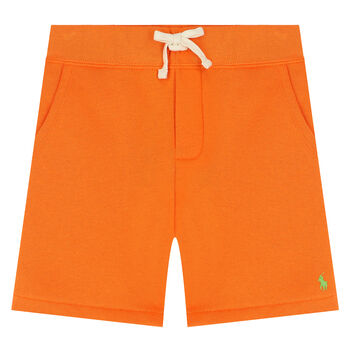 Boys Orange Logo Shorts