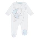 Baby Boys White & Blue Bunny Babygrow, 1, hi-res