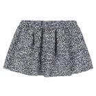 Younger Girls Navy Blue Tweed Knit Skirt Set, 2, hi-res