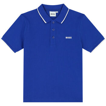 Boys Blue Logo Polo Shirt