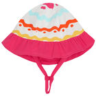 قبعة بنات بطبعة متعرجة باللون الابيض, 1, hi-res