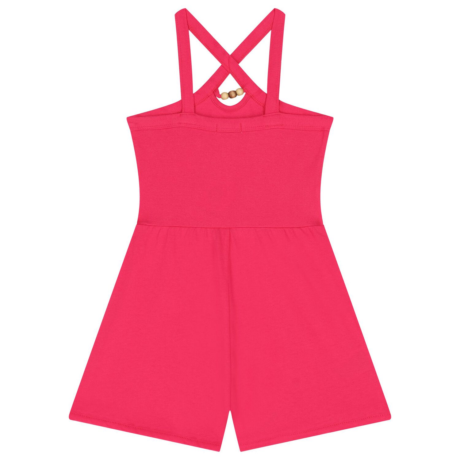 Girls Pink Criss Cross Strap Playsuit, 3, hi-res image number null