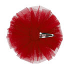 Girls Red Tulle Hairclip, 1, hi-res