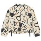 Girls Ivory Heart Sweatshirt, 1, hi-res