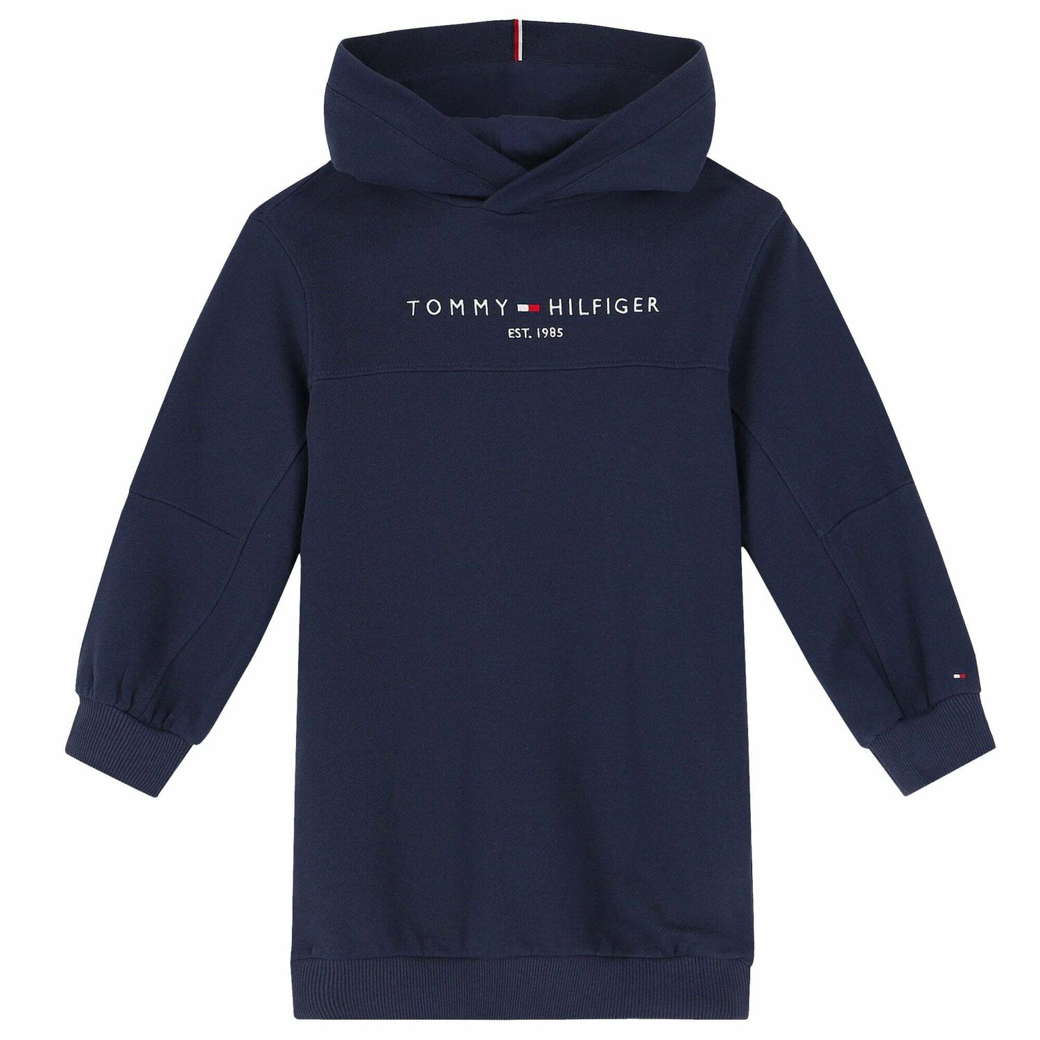 Girls Navy Logo Hooded Dress, 1, hi-res image number null