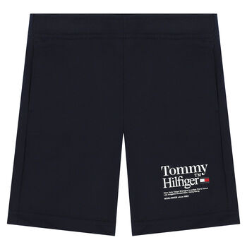 Boys Navy Blue Logo Shorts