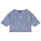 Girls Blue Sequin Sweatshirt, 2, hi-res