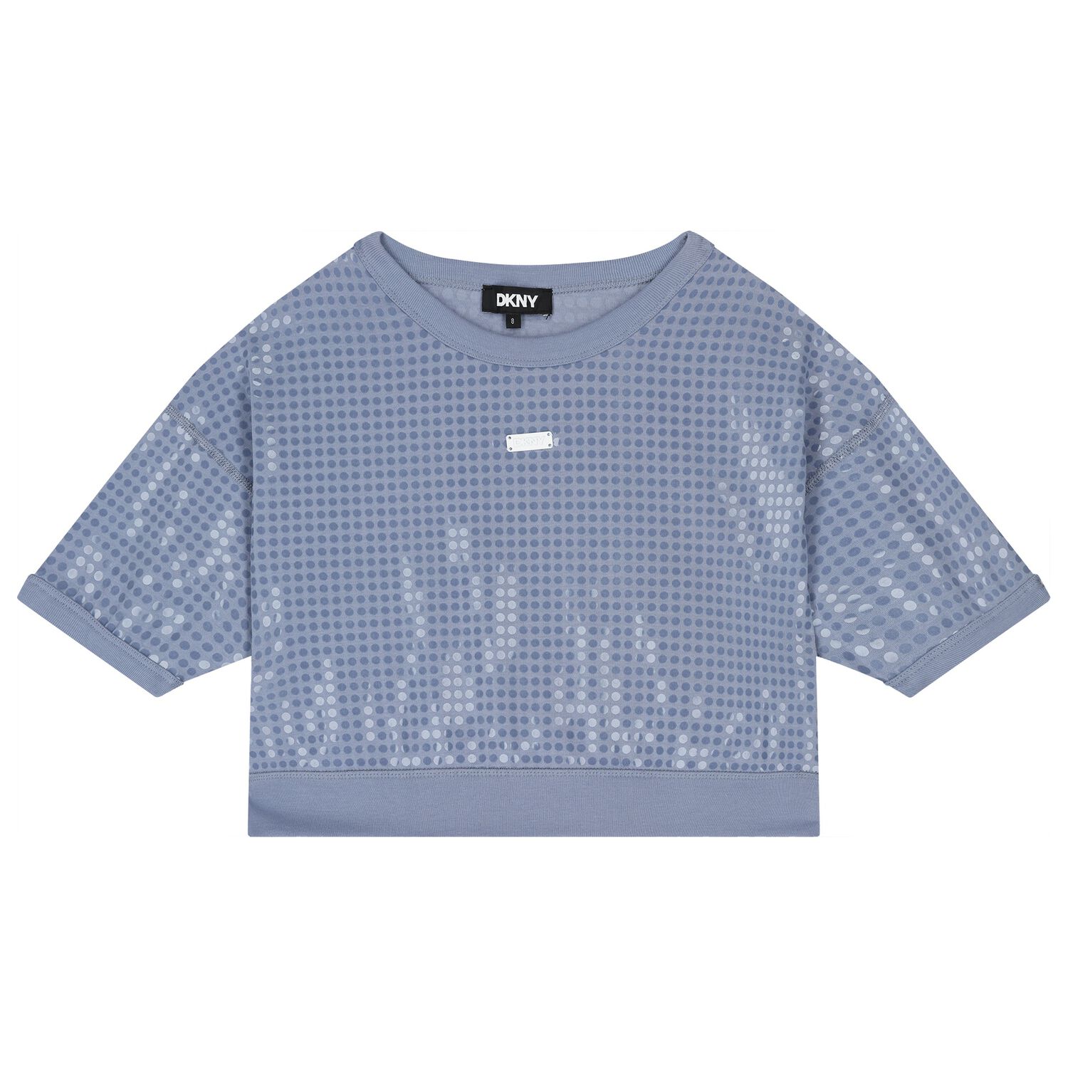 Girls Blue Sequin Sweatshirt, 2, hi-res