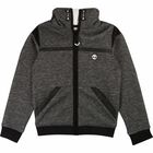 Boys Grey & Black Hooded Top, 1, hi-res