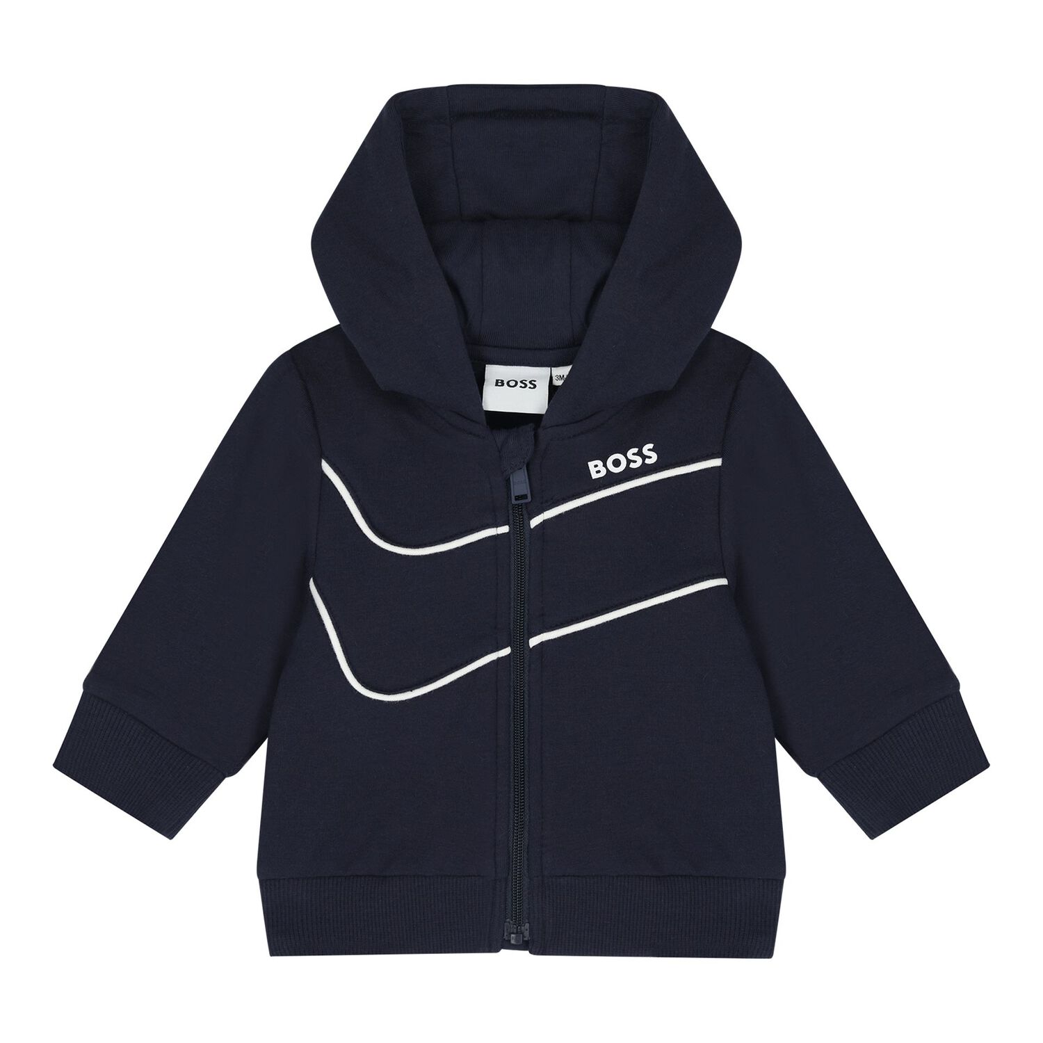 Baby Boys Navy Blue & White Logo Tracksuit Gift Set, 2, hi-res