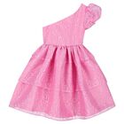 Girls Pink Floral Organza Dress, 1, hi-res