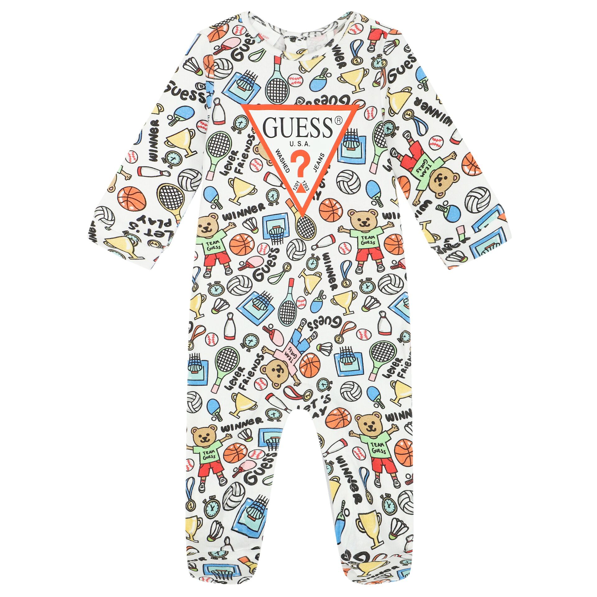 Guess Baby Boys White Logo Babygrow Junior Couture UAE