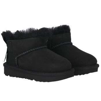 Younger Girls Black Ultra Mini Bailey Bow Boots