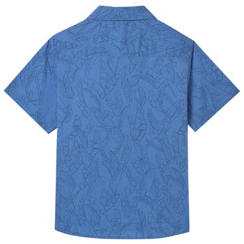 Boys Blue Leaves Shirt