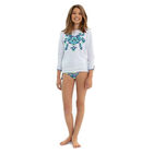 Girls White Peruvian Stitch Rash Vest UPF 50+, 1, hi-res