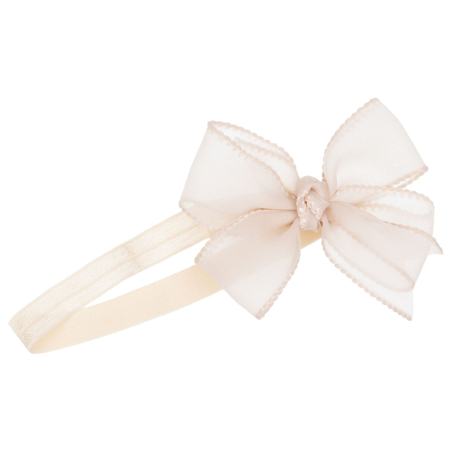 Girls Beige Bow Headband set, 1, hi-res