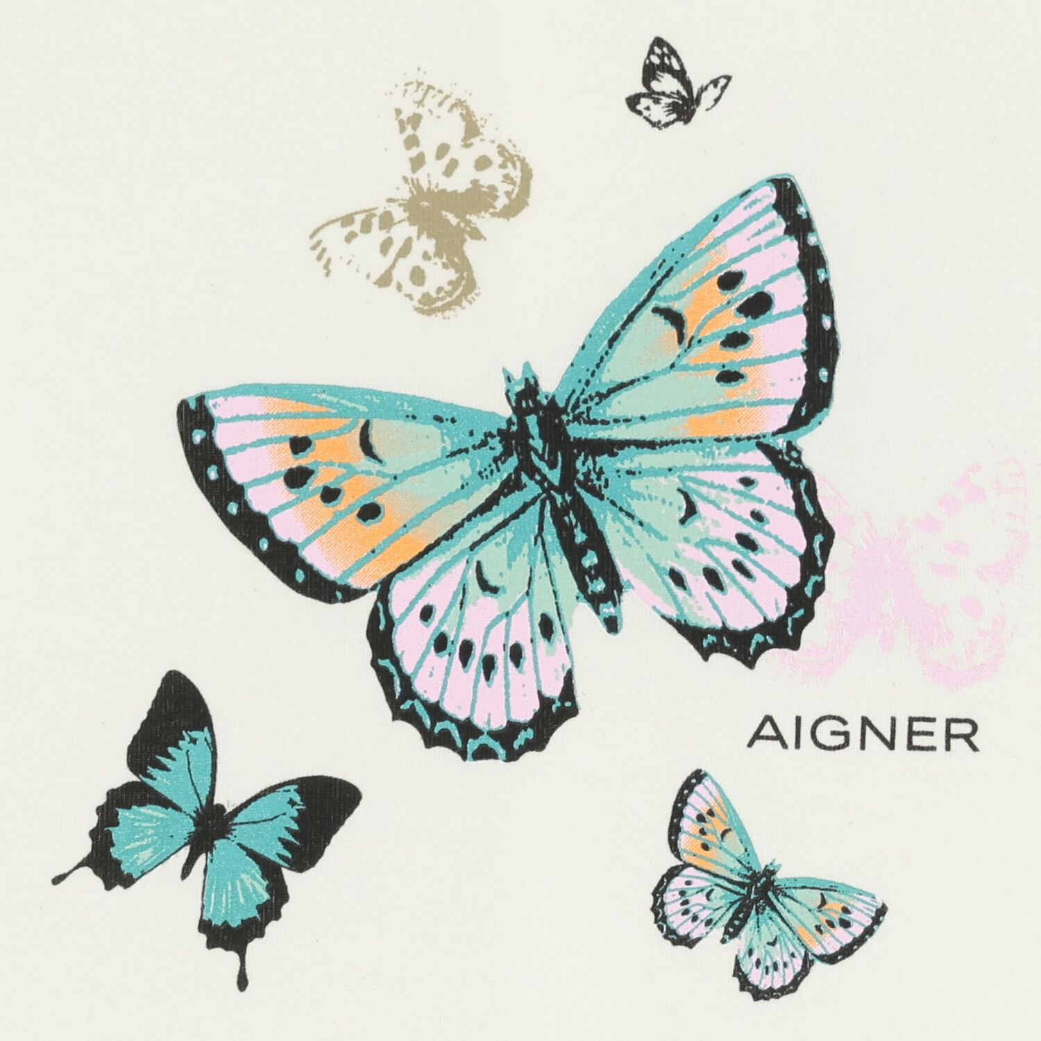 Younger Girls Ivory Butterflies Logo Dress, 1, hi-res