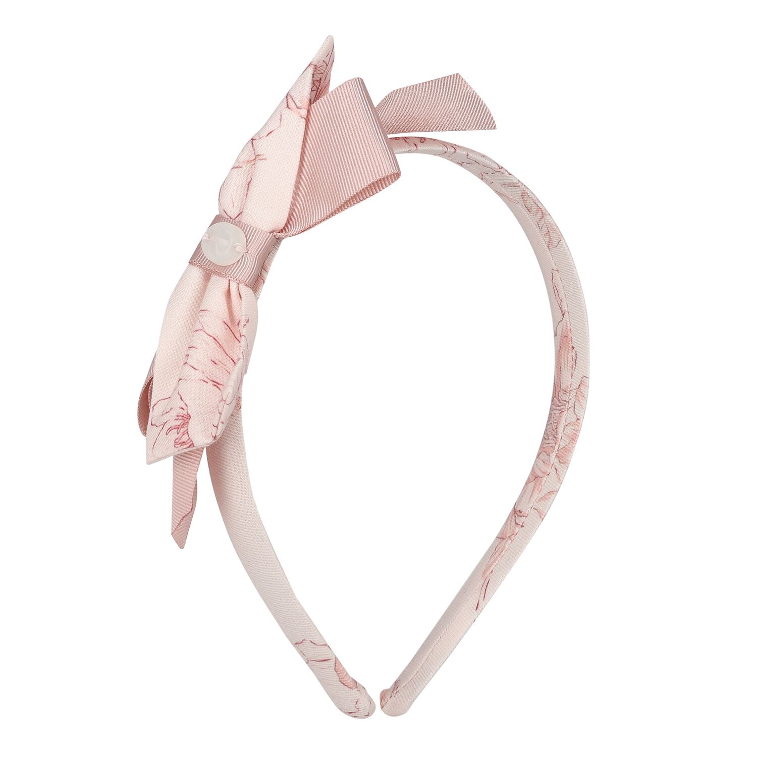 Girls Pink Bow Headband, 1, hi-res