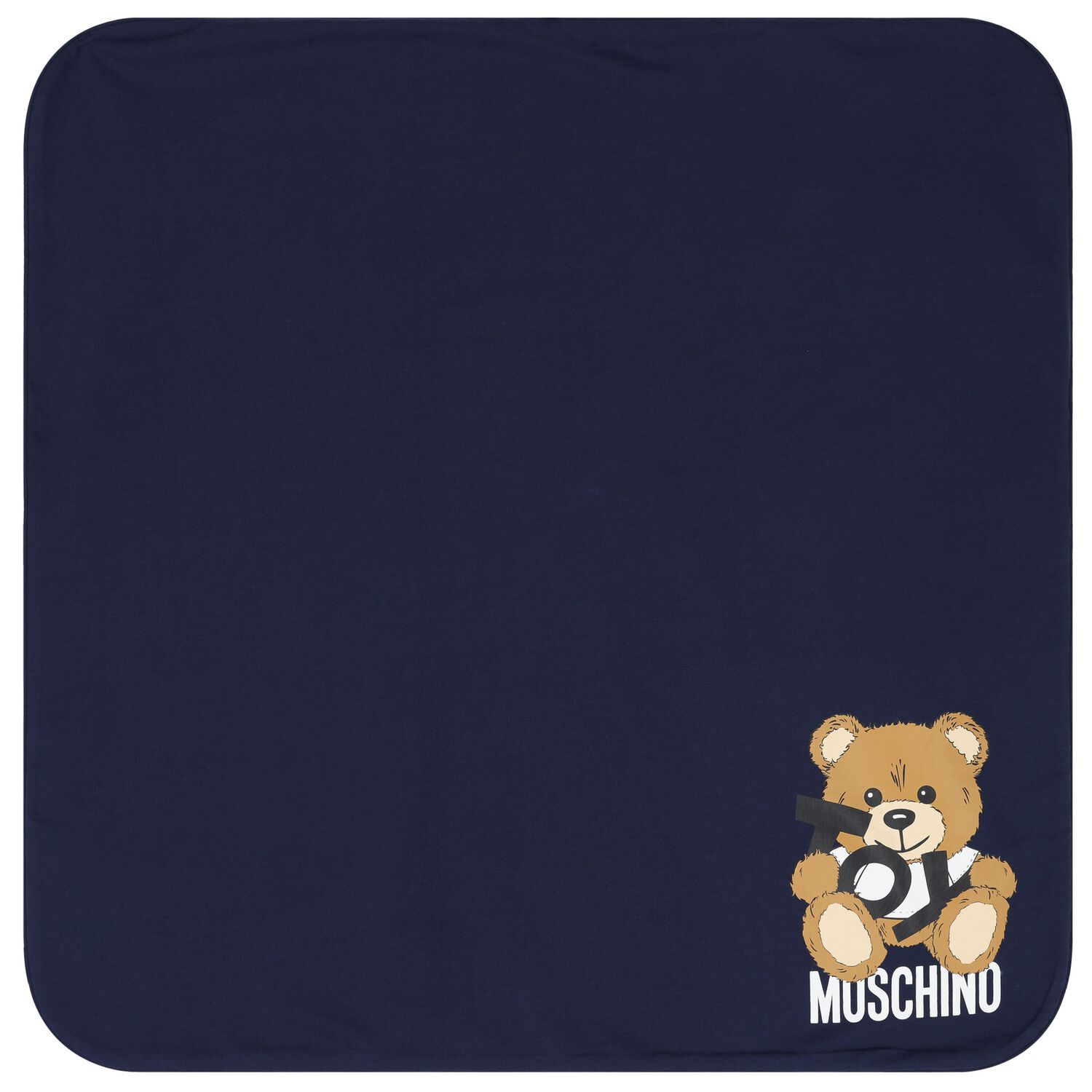 Navy Blue Teddy Bear Logo Baby Blanket, 2, hi-res image number null