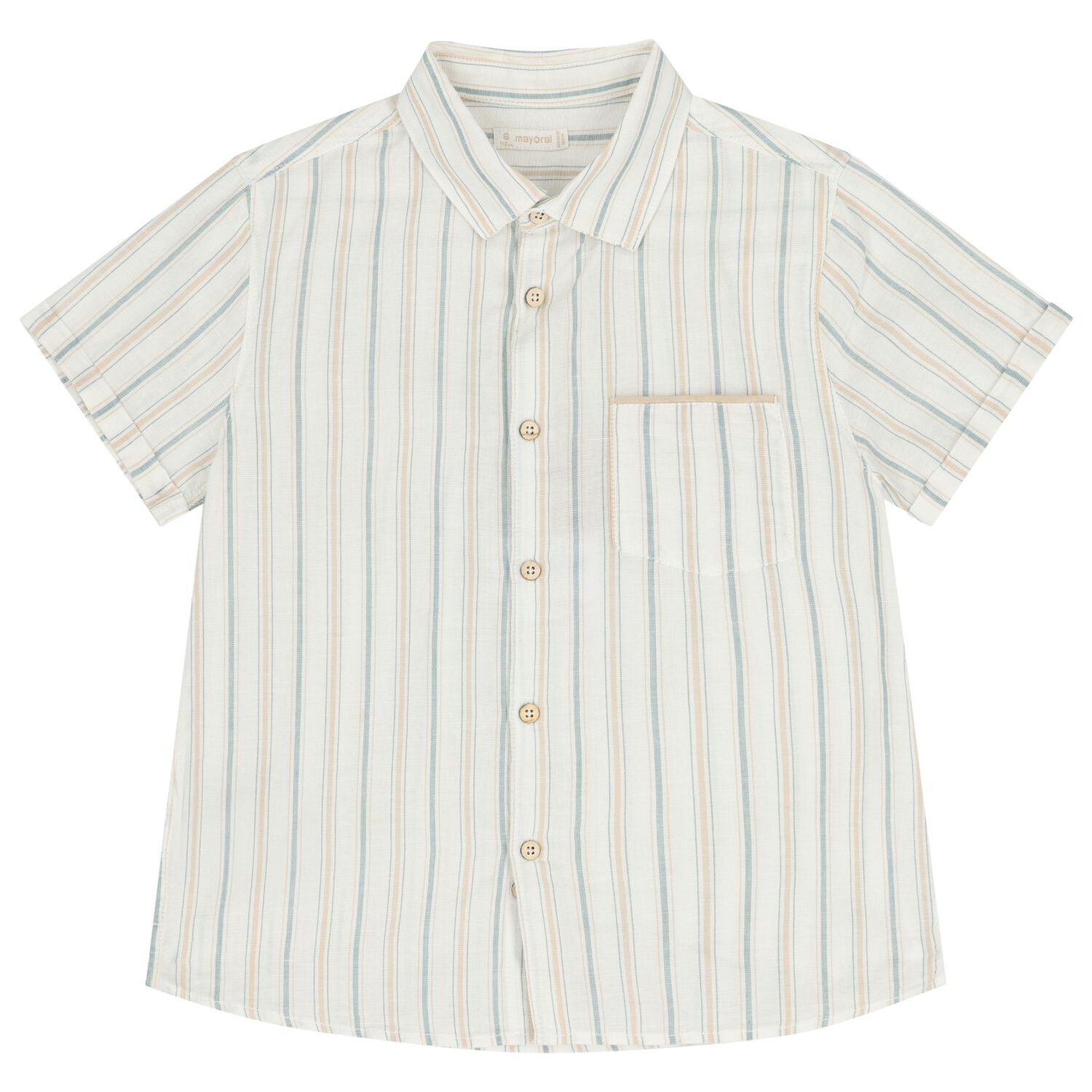 Boys Ivory & Beige Striped Shorts Set, 2, hi-res
