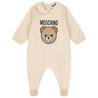 Beige Teddy Bear Logo Babygrow Gift Set, 2, hi-res