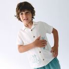 Boys Ivory Embroidered Shirt, 1, hi-res