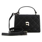 Girls Black Ikonik Karl Quilted Handbag ( 18cm ), 1, hi-res