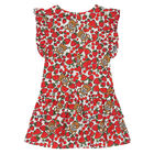 Girls Red Printed Dress, 1, hi-res