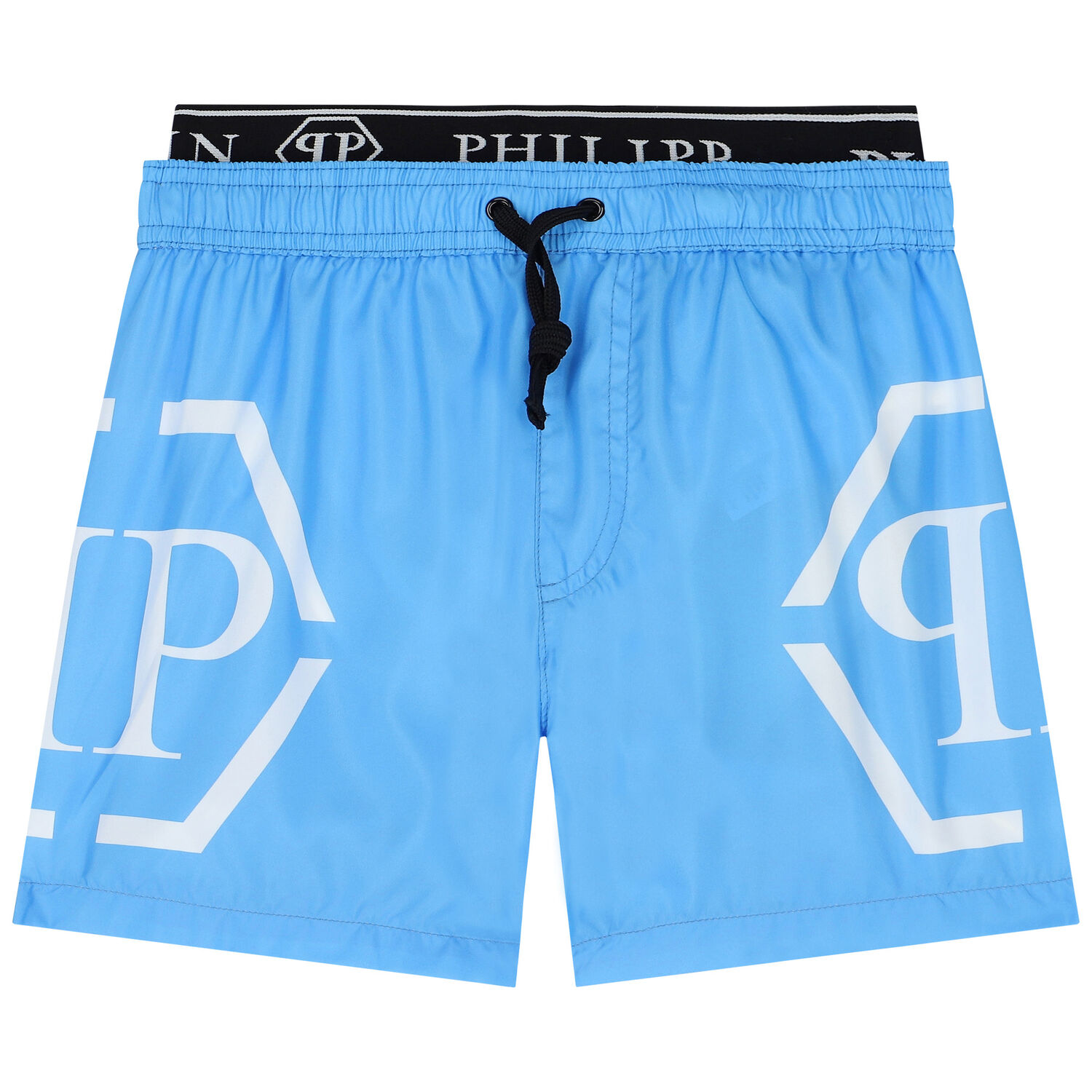 Boys Blue Logo Swim Shorts, 1, hi-res