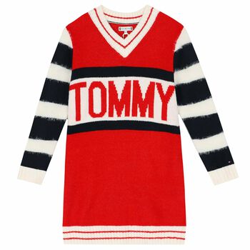 Girl Red Knitted Dress